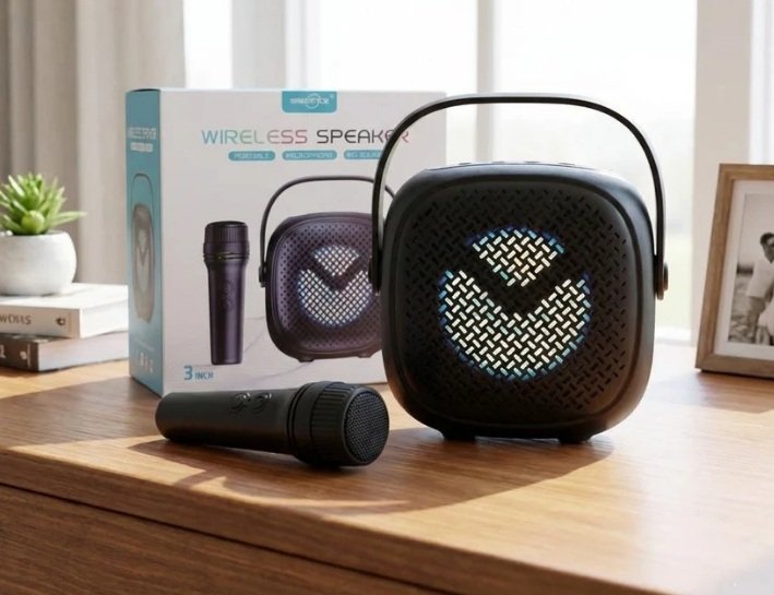 Karaoke Speaker Rechargeable Wireless Bluetooth Speaker with Mic